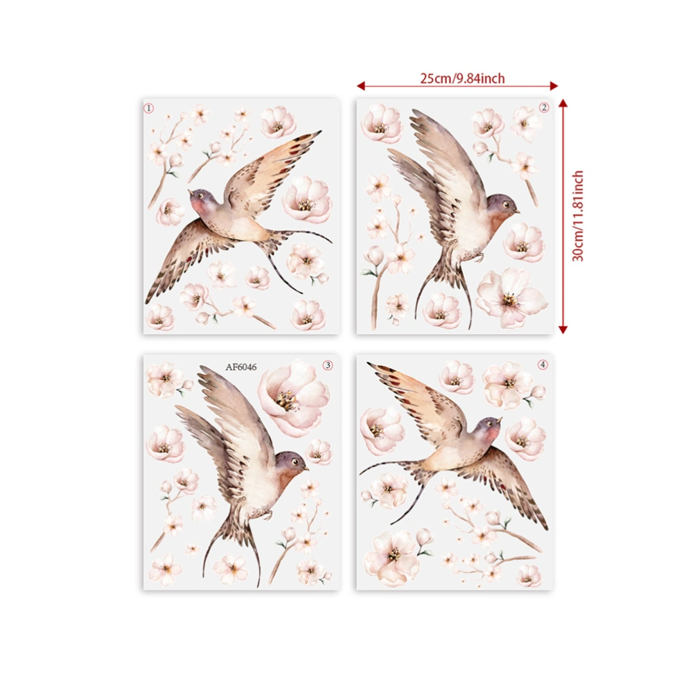 8pcs Premium Swallow Wall Stickers Swallow Wall Decals Flower Wall Stickers