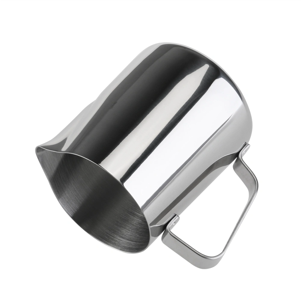 1pc Stainless Steel Latte Art Cup Milk Cup Stainless Steel Storage Cup Home Kitchen Coffee Container (200ml Silver)