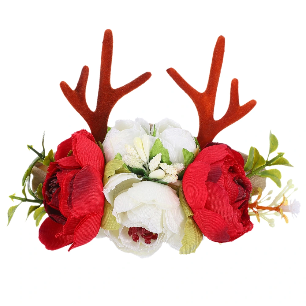 Christmas Headband Flower Headband Deer Antlers Hairband Kids Party Head Wraps