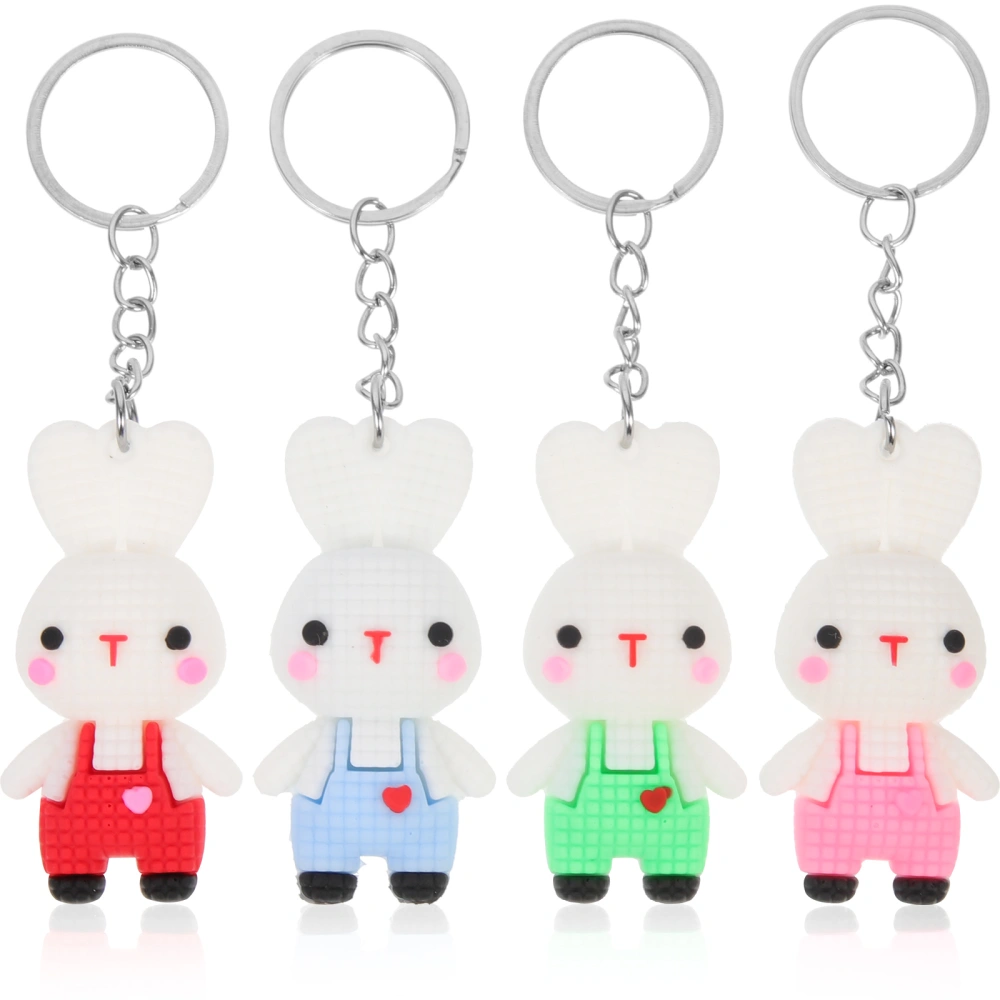 8Pcs Cartoon Rabbit Keychains Lovely Bunny Keyring Backpack Purse Hanging Decoration