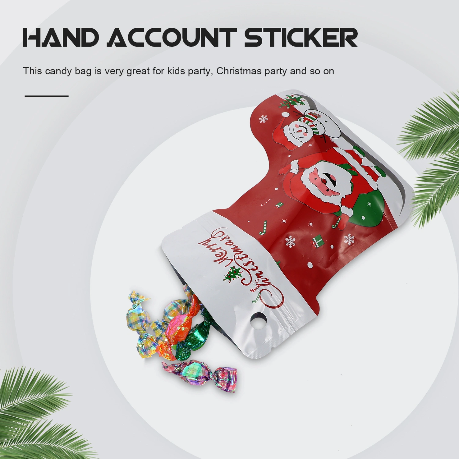20Pcs Christmas Sock Candy Bags Self-sealing Bags Food Storage Bags Wrapping Bag
