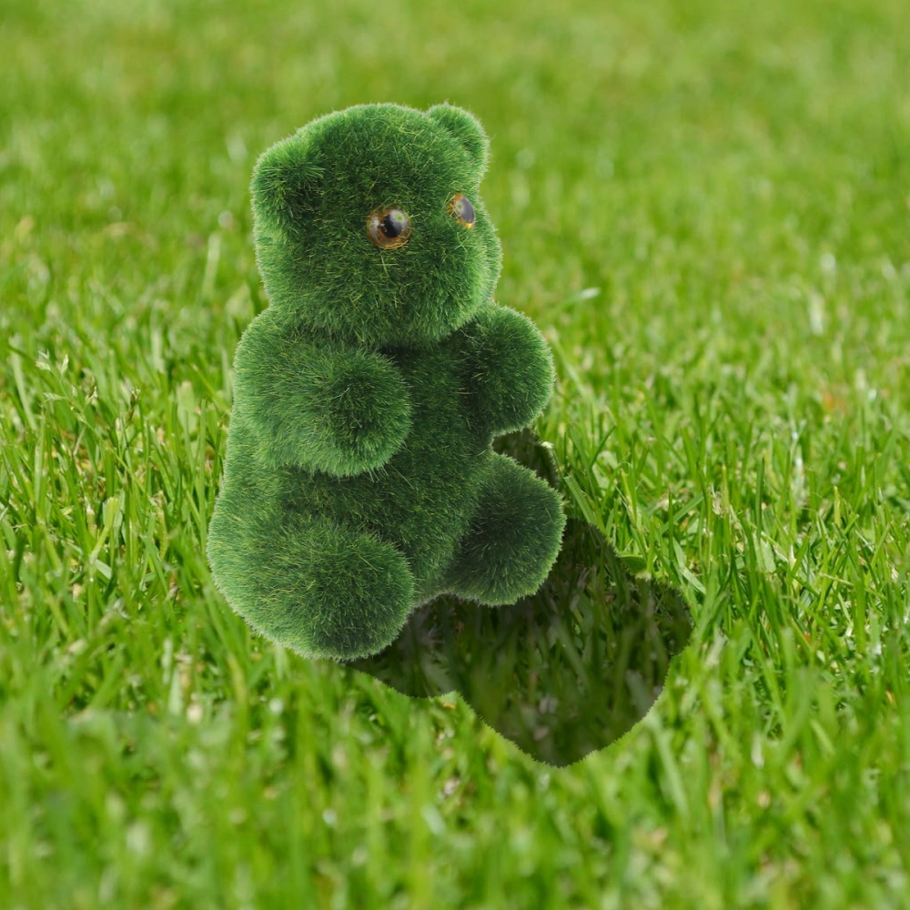 Creative Animal Bear Model Decor Artificial Moss Adornment Photo Prop Showcase Ornament (Green)