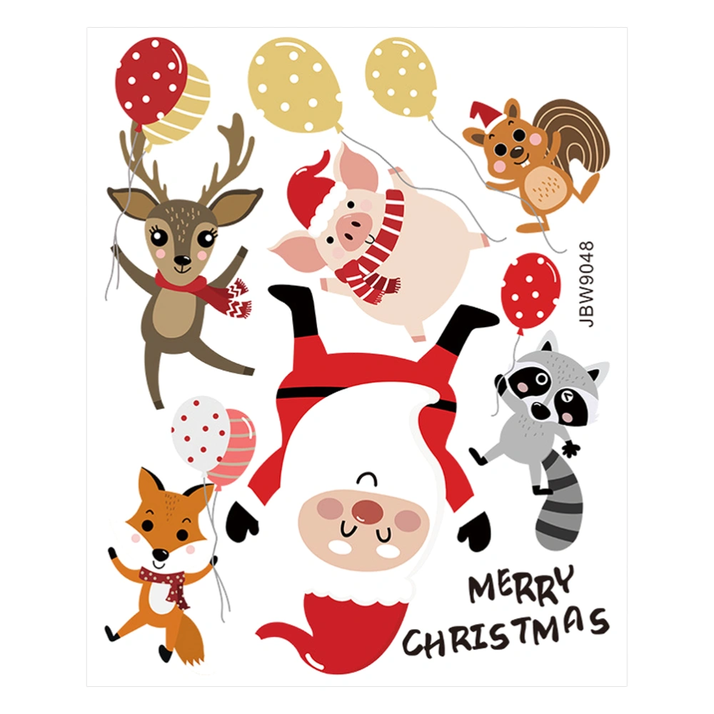 Household Merry Christmas Wall Sticker Cartoon Santa Claus Wall Decoration