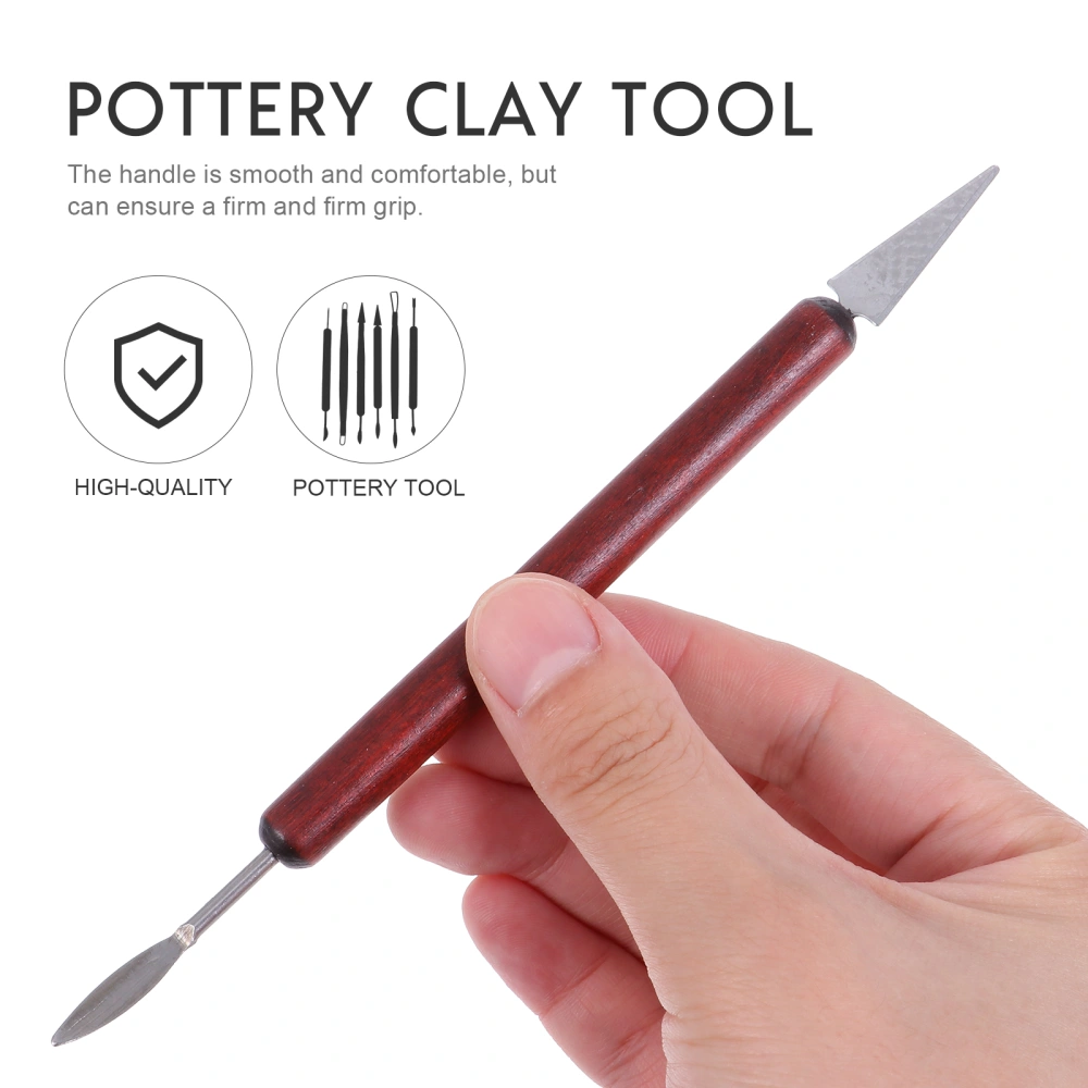 6Pcs Useful Pottery Sculpting Tools Set Clay Pottery Sculpture Cutter Tools