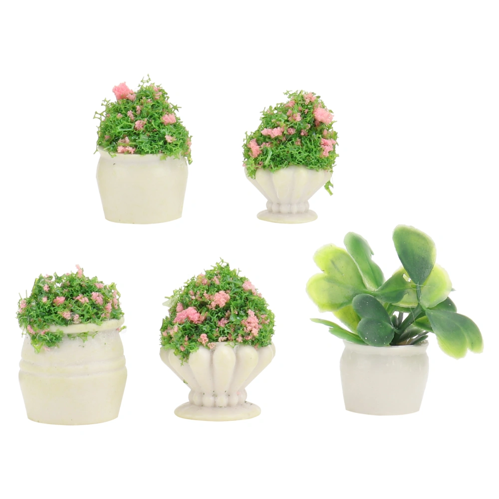 5Pcs Mini Plant Bonsai Adornment Resin Bonsai Decor Micro Landscape Prop