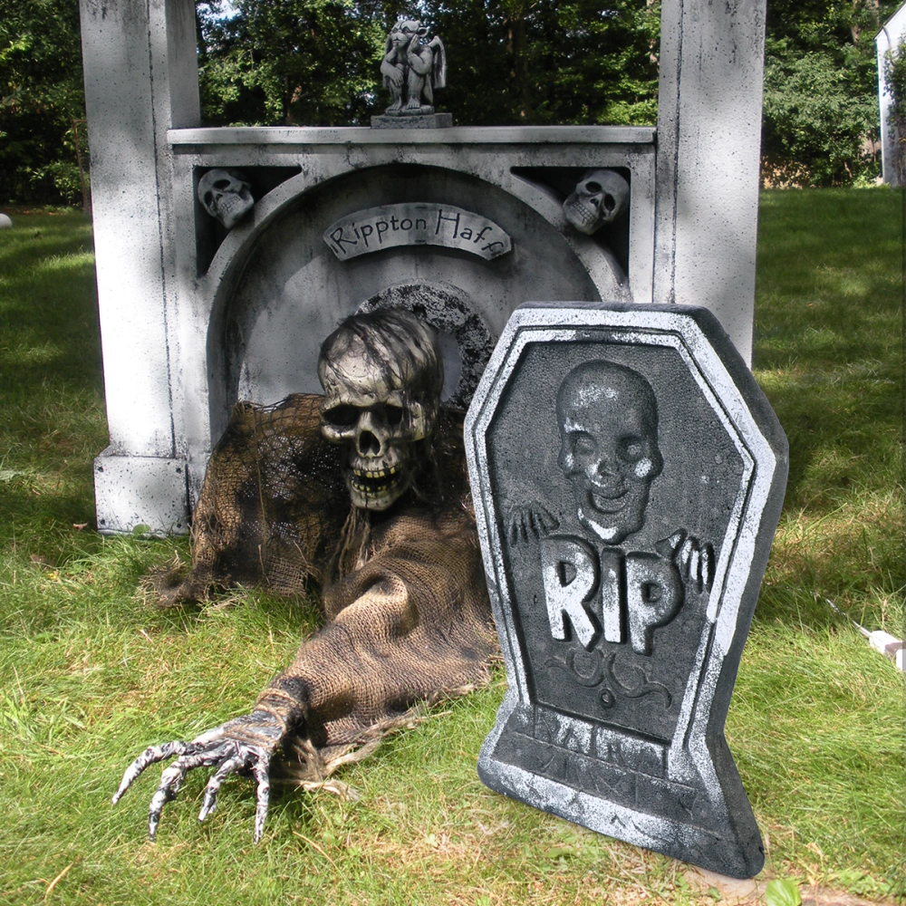 2Pcs Tombstone Prop Halloween Scene Prop Fake Tombstone Decor for Haunted House