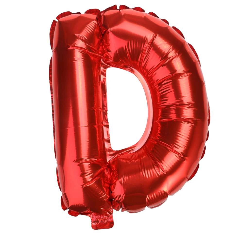 16-inch Wedding Foil Balloon Romantic Alphabet Letter Mylar Balloons for Valentin's Day Engagement Wedding Birthday Party Decoration (Red D)