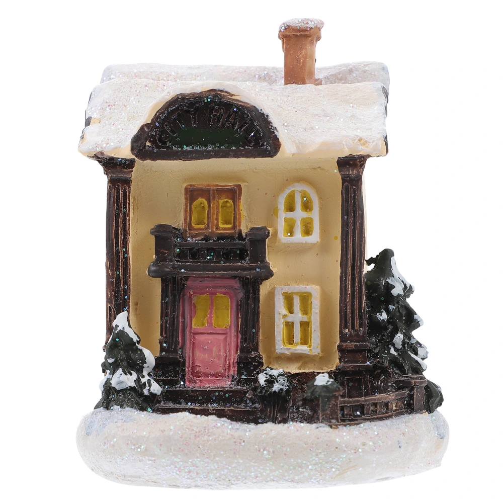 1pc Christmas Resin Small House Decorations Home Ornaments Christmas Gifts