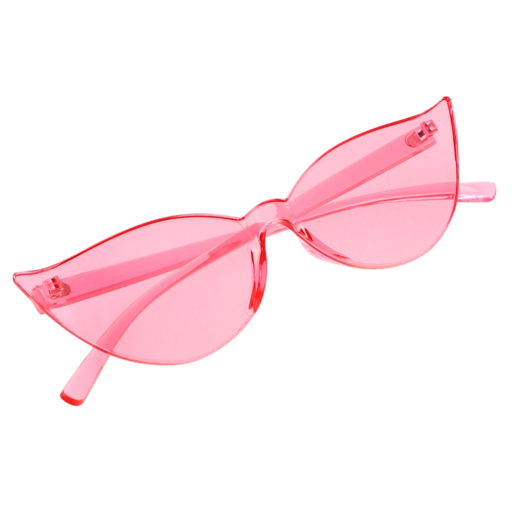 Cat Eye Sunglasses Creative Eyeglasses Decorative Party Glasses Beach Eyewear for Female Women (Pink)