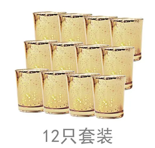 12pcs Glass Candle Cups Table Centerpieces DIY Tea Light Candles Holders