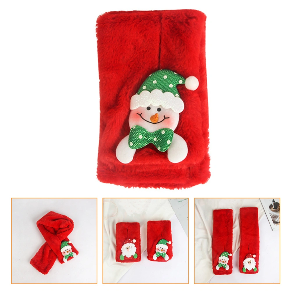 1pc Christmas Collar Scarf Warm Neckerchief Xmas Style Lovely Snowman Scarf