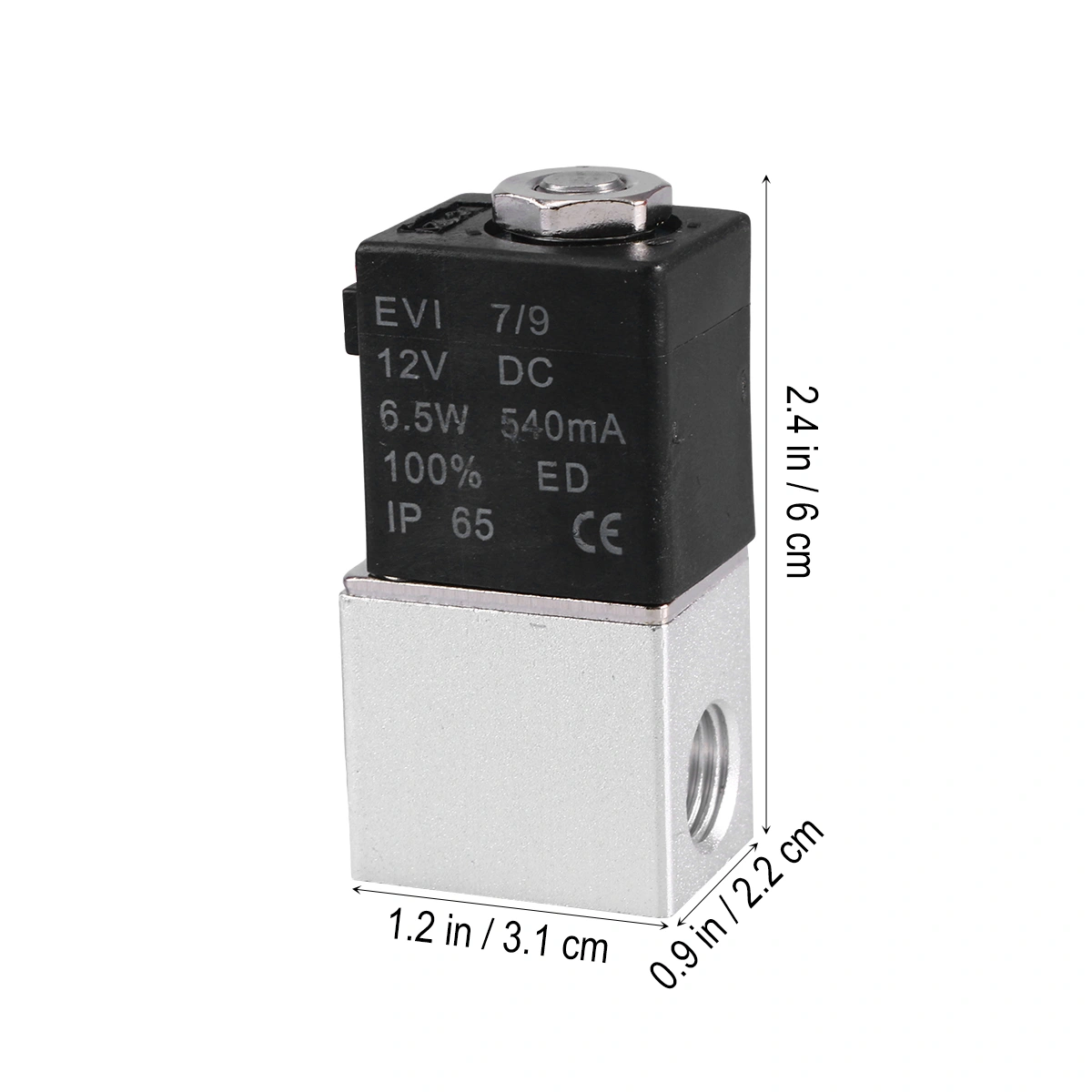 DC 12V 1/4 Inch 2-way 2-position BSP 2V025-08 Air Direct Acting Normally Closed Solenoid Pneumatic for Air Gas Water