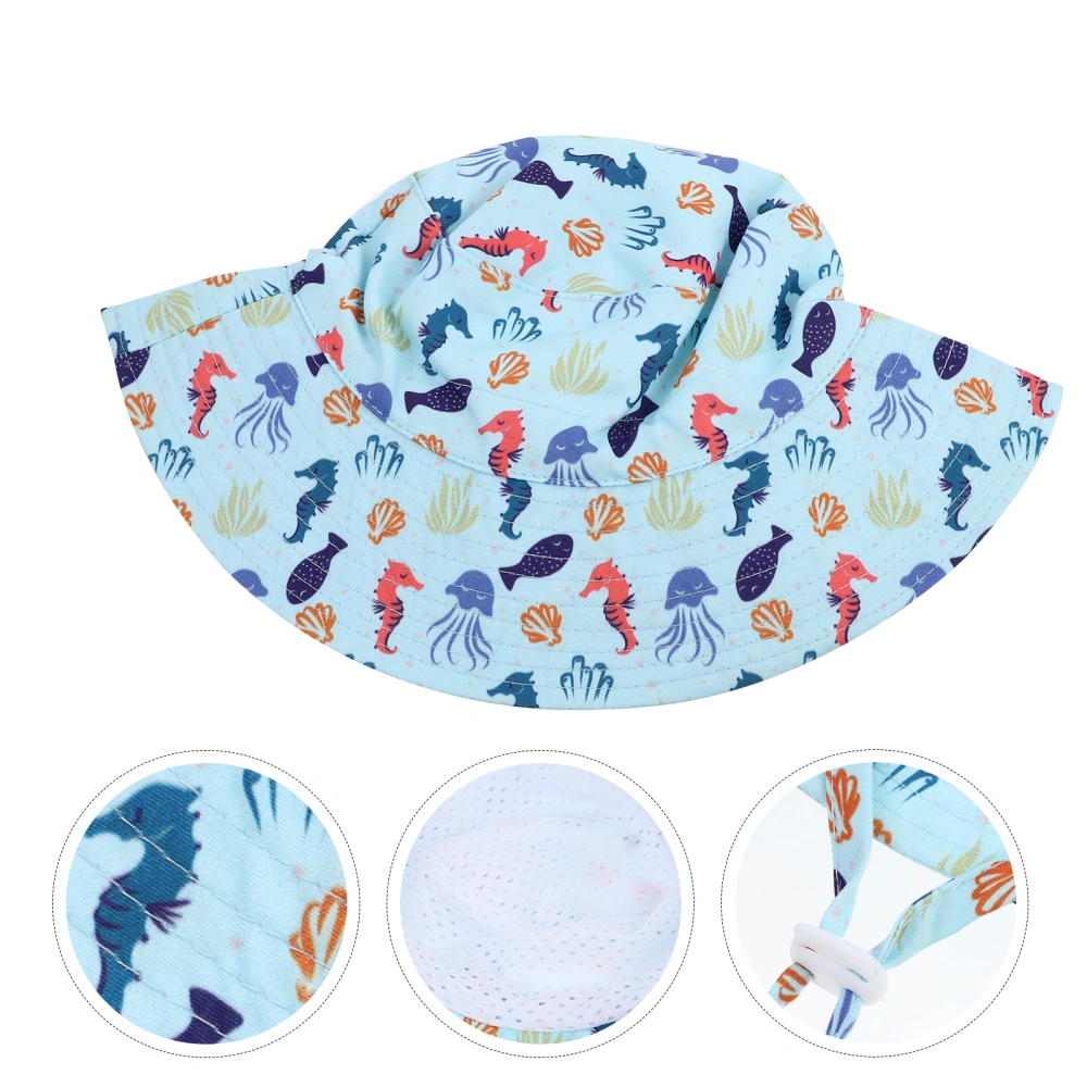 Kids Sun Protection Summer Sun Hat Bucket Hat with Adjustable Chin Strap