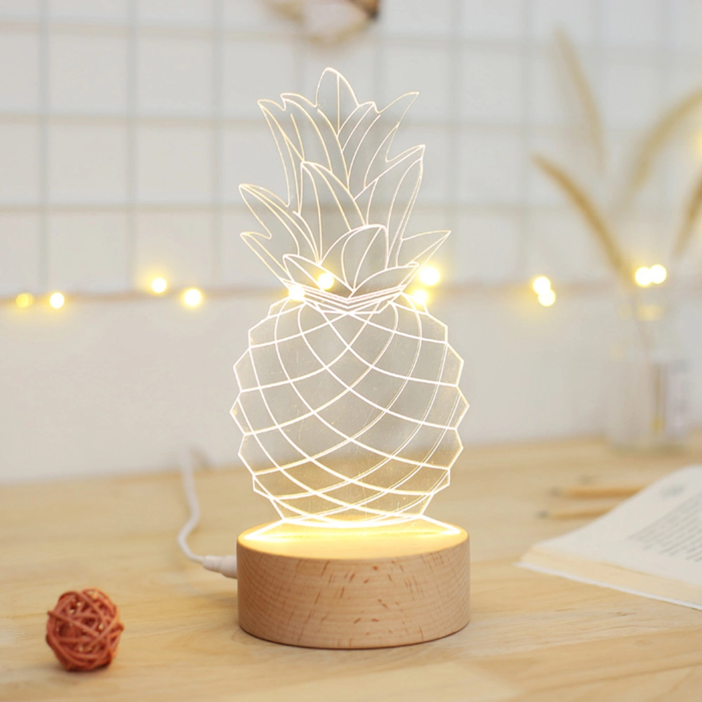 1pc Decorative Desktop Lamp Unique Pineapple Modeling Night Light Desktop Decor