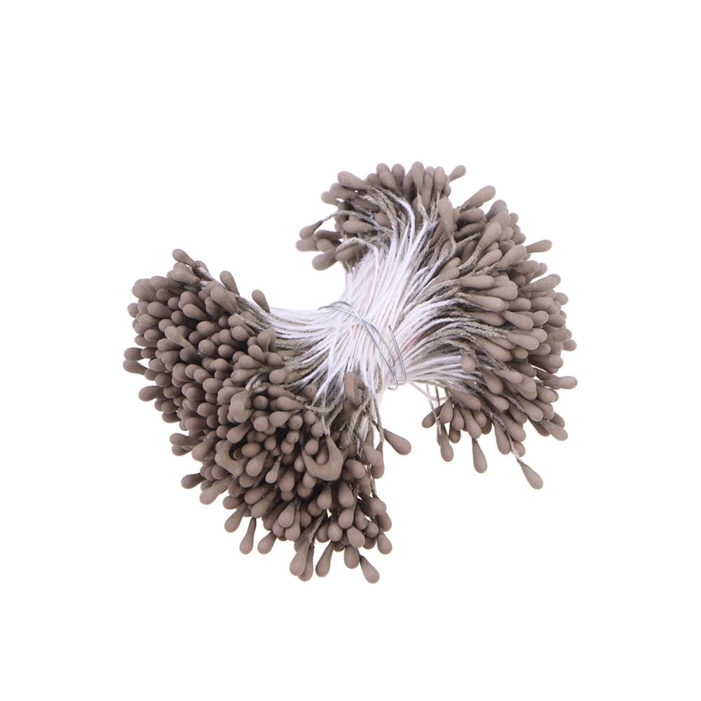 400pcs/set Flower Stamen Artificial Pearlized Floral Stamen for Flower Making Scrapbook Decoration(Grey)