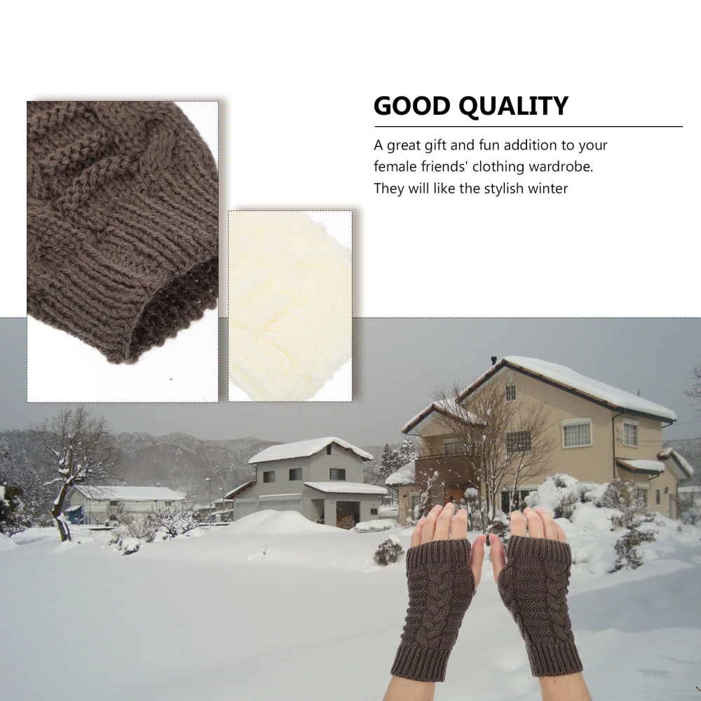 2 Pairs Outdoor Mitts Cold-proof Warm Mitts Wear-resistant Outdoor Female Gloves