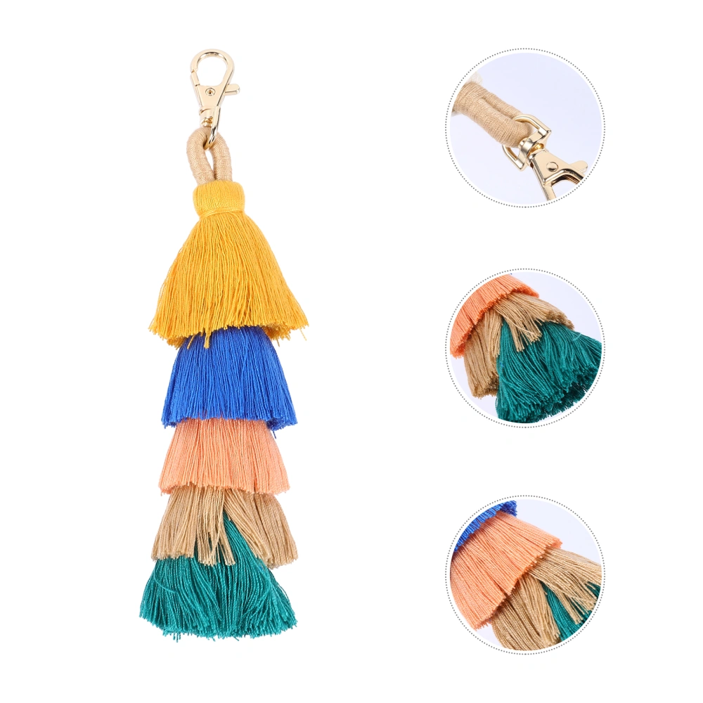 1Pc Bohemian Style Colorful Tassel Keychain Tassel Pendant Bag Decoration