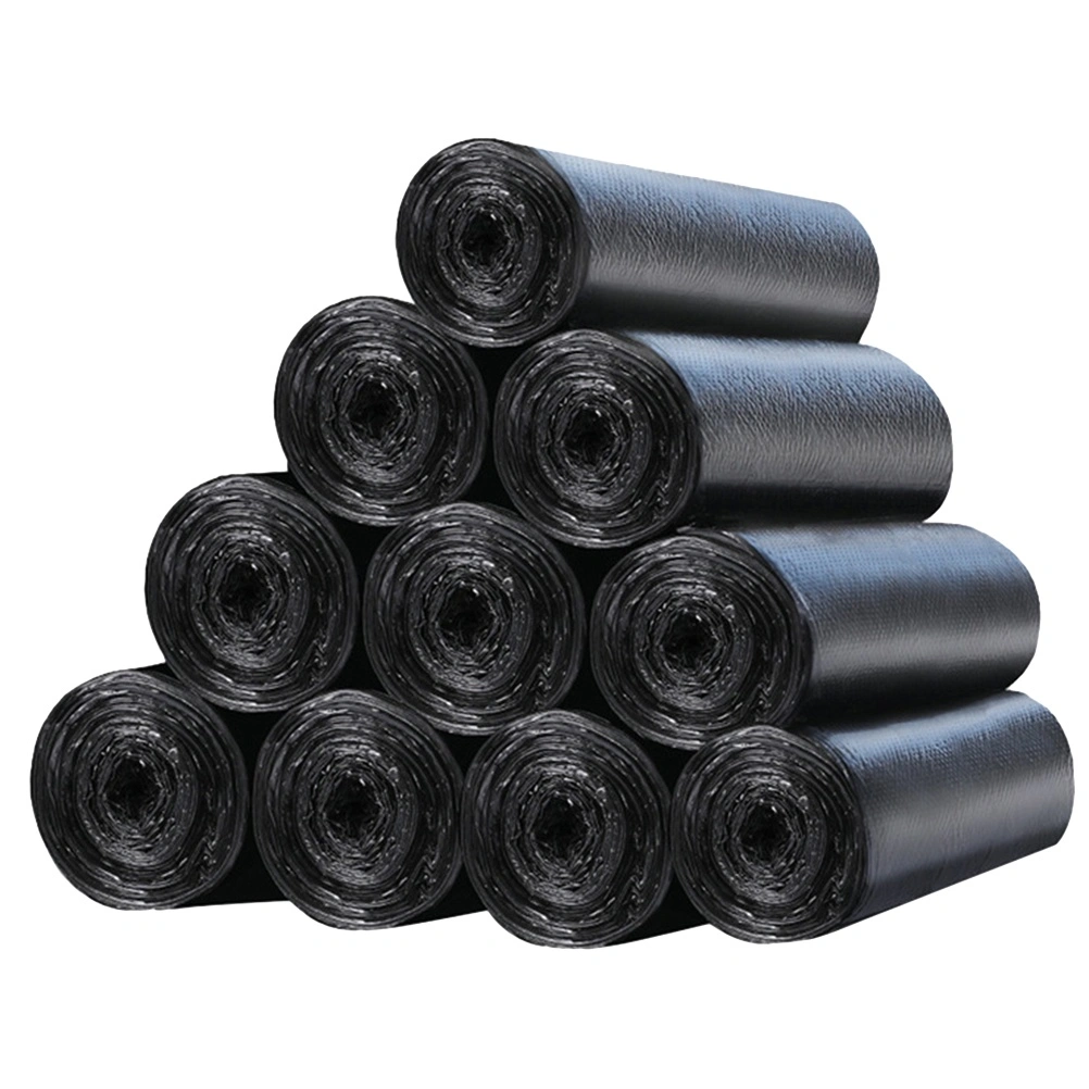 100 Pcs/5 Rolls 50x60cm Disposable Thicken Household Plastic Garbage Waste Trash Bags with Handle Garbage Bags Vest Plastic Bag (Black)