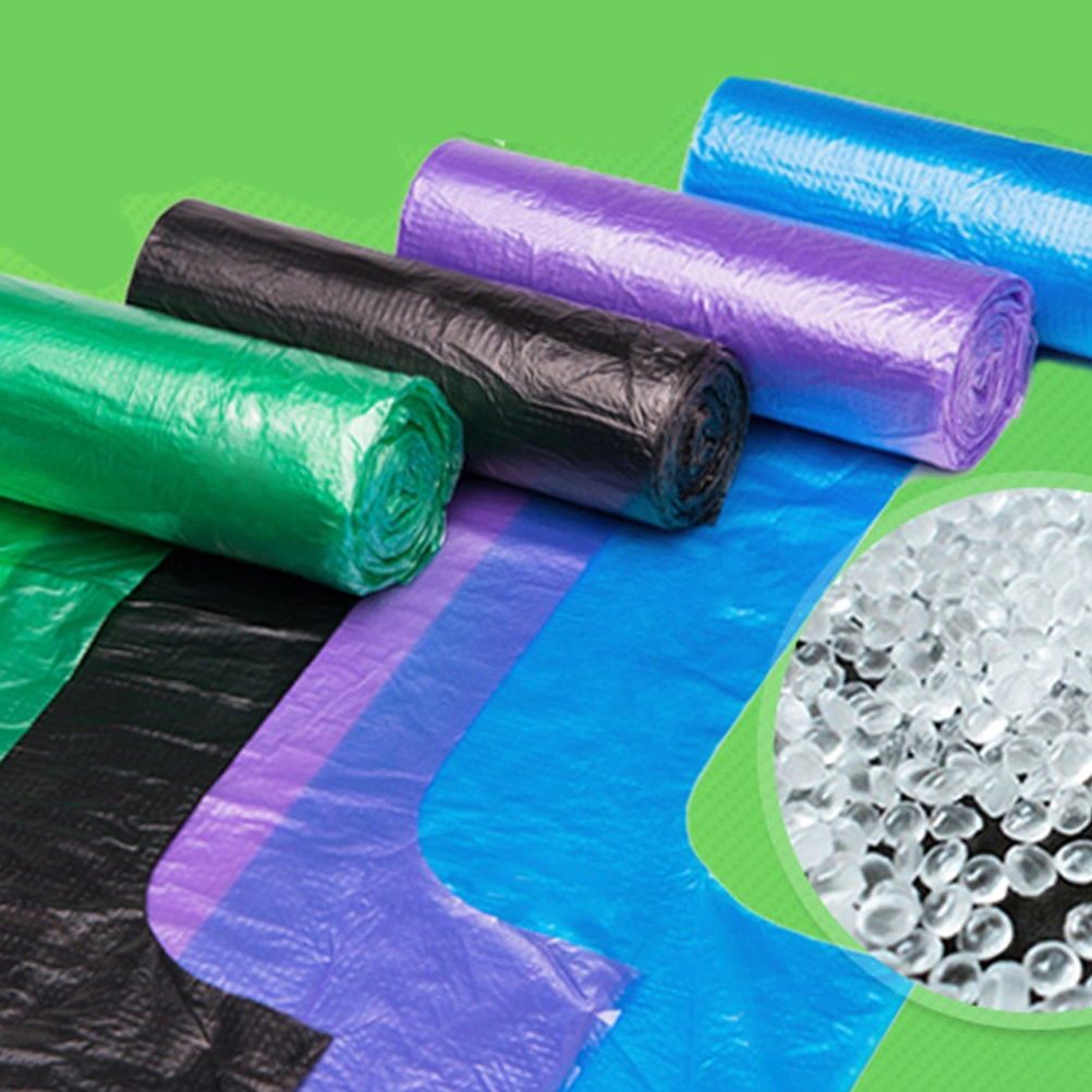 100 Pcs/5 Rolls 50x60cm Disposable Thicken Household Plastic Garbage Waste Trash Bags with Handle Garbage Bags Vest Plastic Bag (Black)