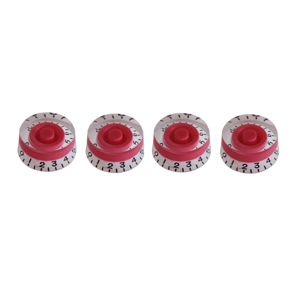 4pcs GD20 Plastic Effect Pedal Control Amplifier Knobs for Electric Guitar Bass (Red and White)