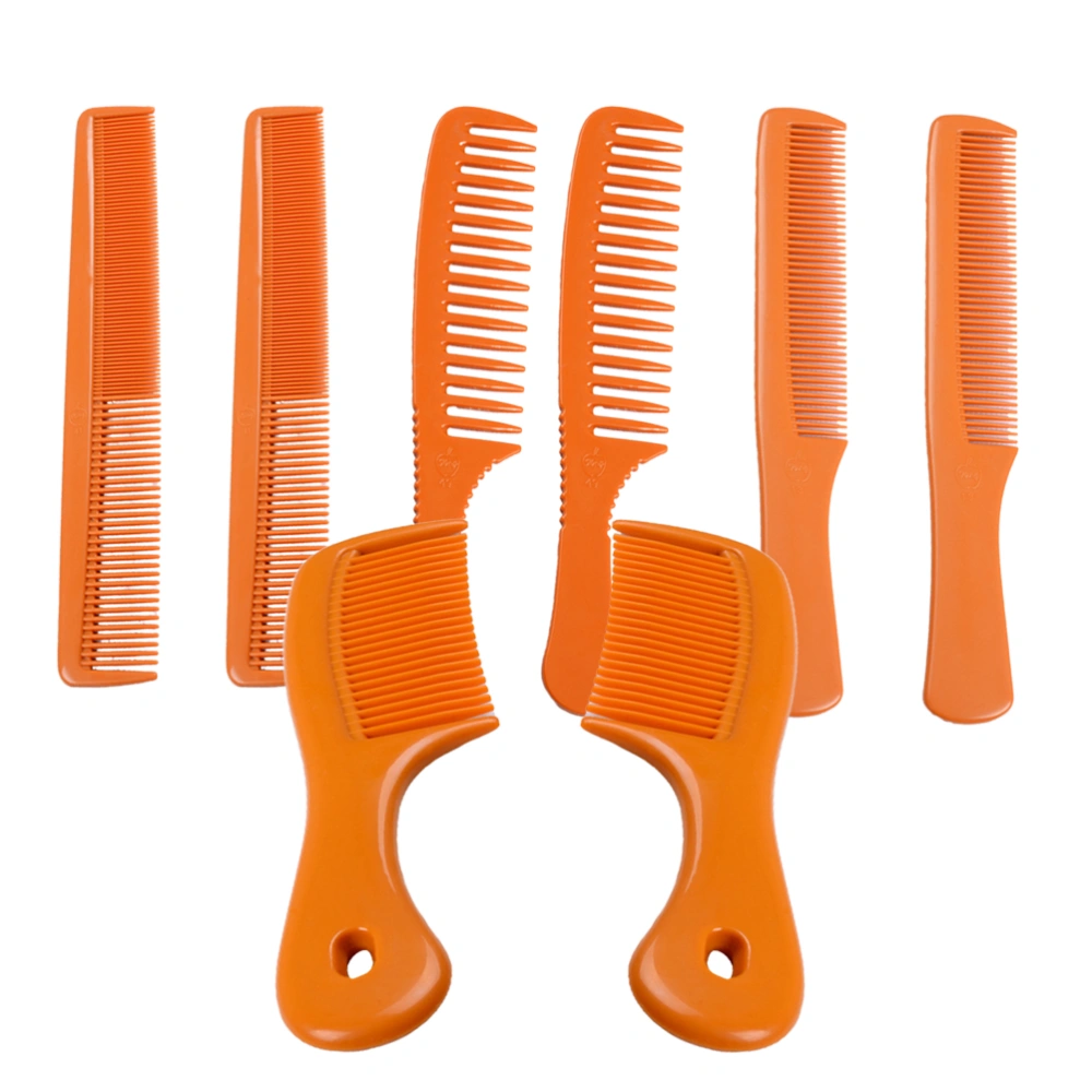 8Pcs Anti-Static Hair Comb Plastic Hairdressing Comb Hair Stylish Head Massage Comb Chocolate (13#, 41#, 11#, 49# for Each 2Pcs)