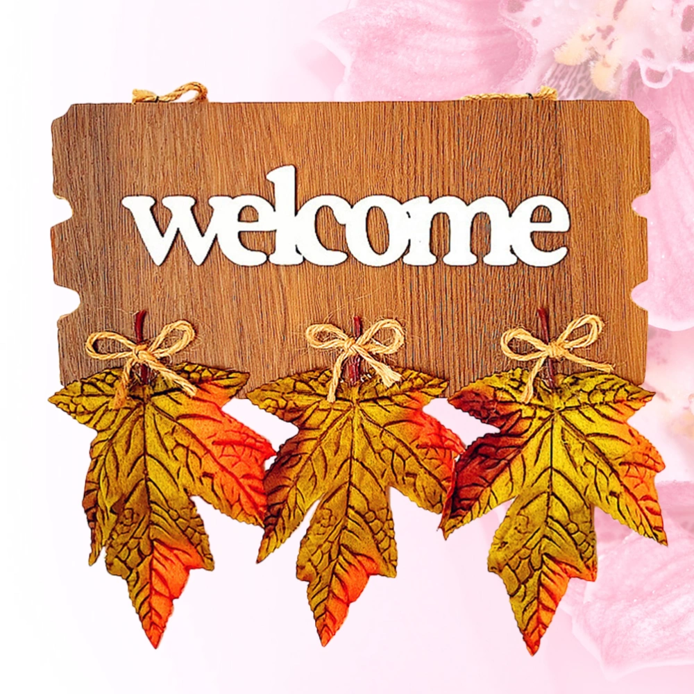 1pc Wooden Door Hanging Welcome Wooden Sign for Restaurant Hotel Home (Dark Brown , WELCOME Style)