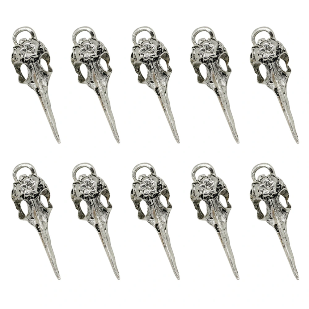 30pcs Alloy Skull Pendants Charms DIY Jewelry Making Accessory for Necklace Bracelet (Antique Silver)