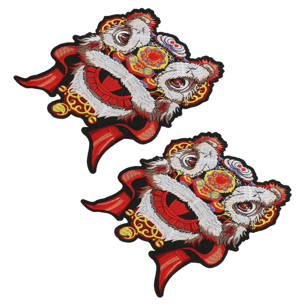 2Pcs Chinese Animal Embroidery Patch Sewing Craft Decor DIY Embroidered Applique