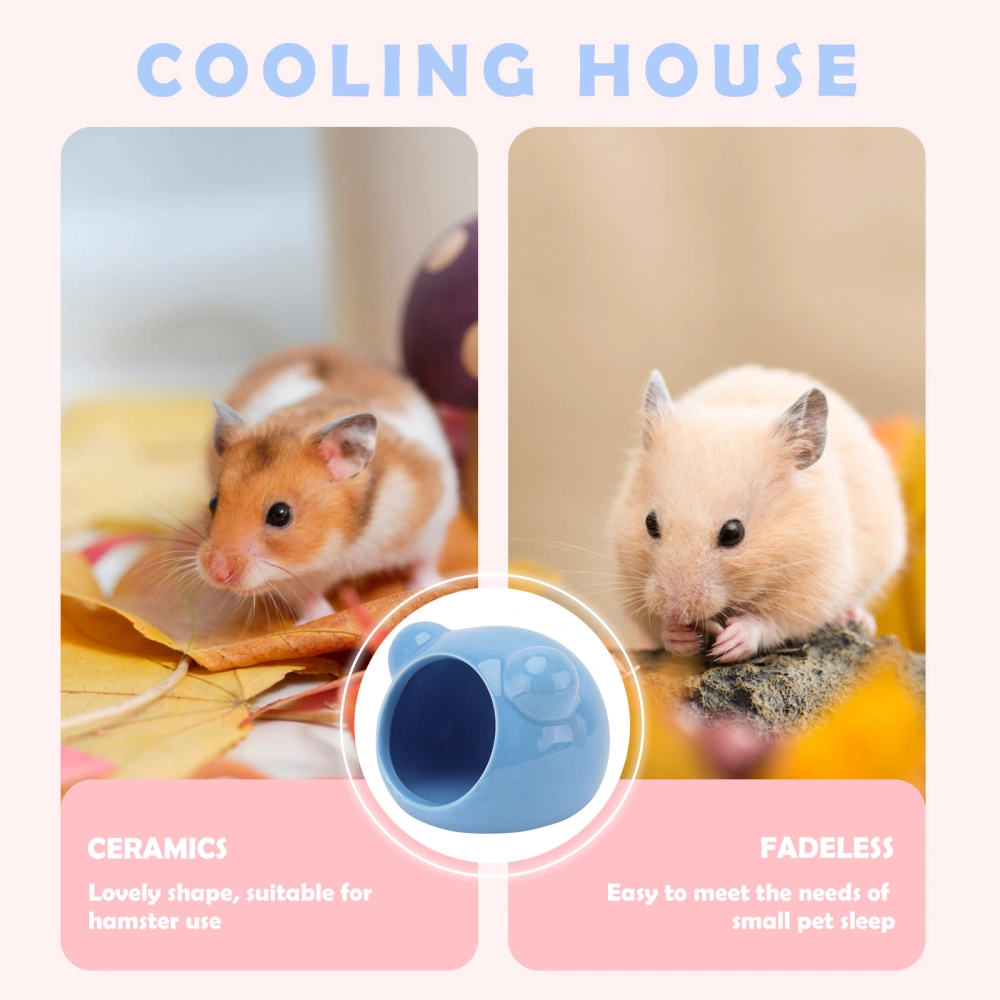 2pcs Hamster Cooling Nest Ceramic Hamster House Pet Supply (Random Color)