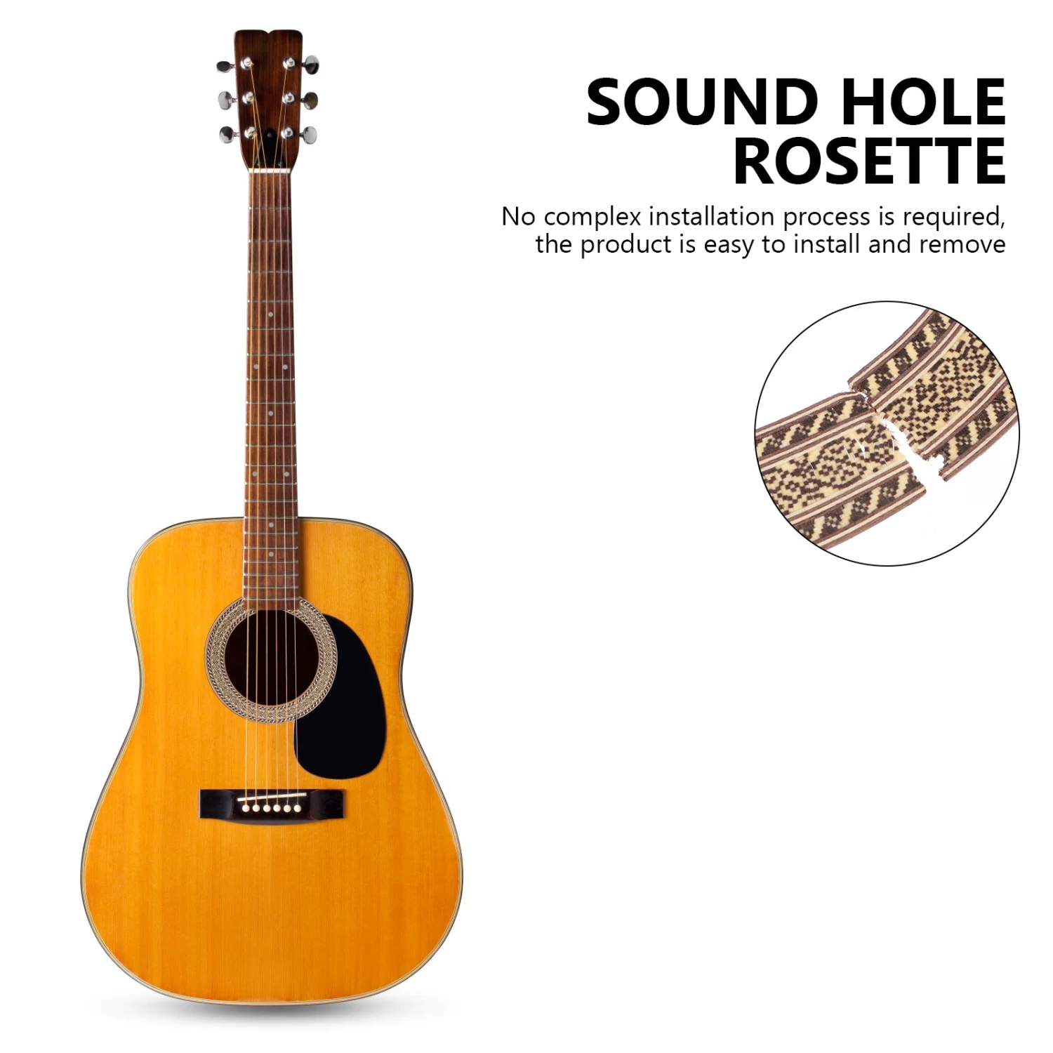 Solid Veneer Decal Sticker Inlay for Acoustic Classical Guitar Musical Instrument