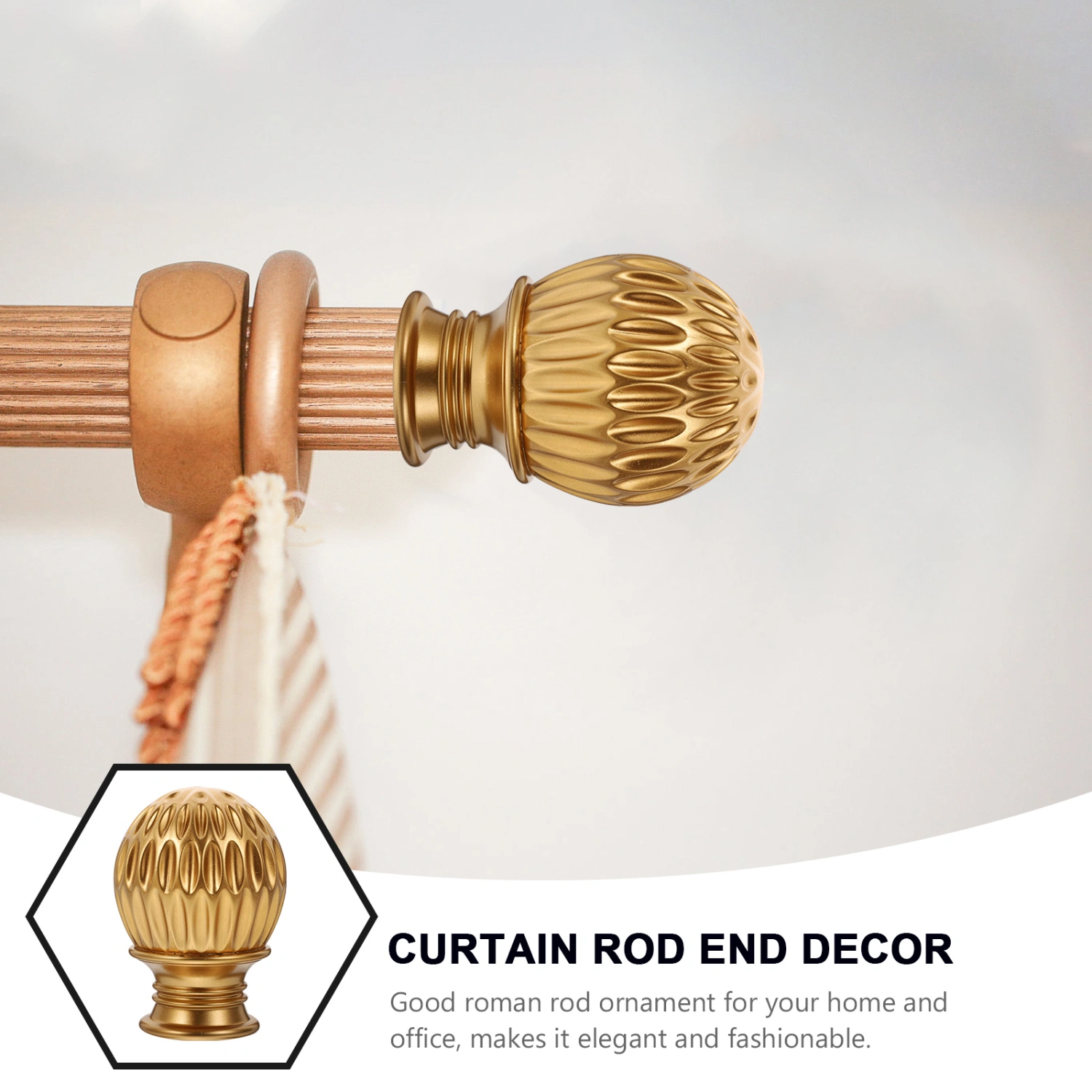 4PCS Elegant Curtain Rod Head Chic Curtain Accessory Roman Rod Decorative End