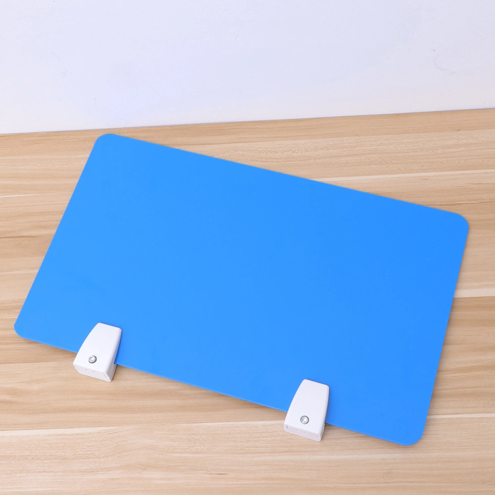 Office Desktop Baffle Table Separator Acrylic Screen Board Desktop Partition Board with Clamp 50x30cm (Blue)