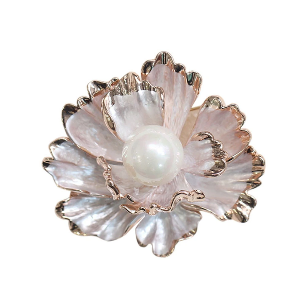 Fashion Girl Coat Jewelry Elegant Lapel Plant Peony Shape Pearl Flower Brooches For Women Wedding Clothing Accessory