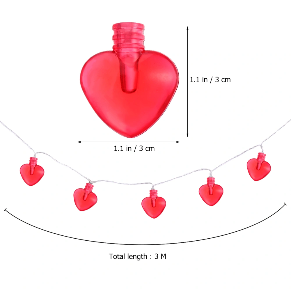 1 Set Valentine String Light Valentine Lights Heart Shaped Lamps Without Battery