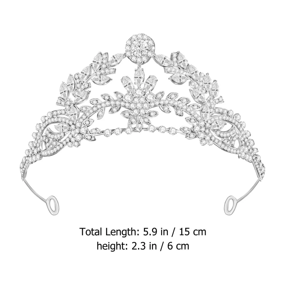 Rhinestone Bridal Crown Headdress Round Shining Tiara for Girls Women Brides