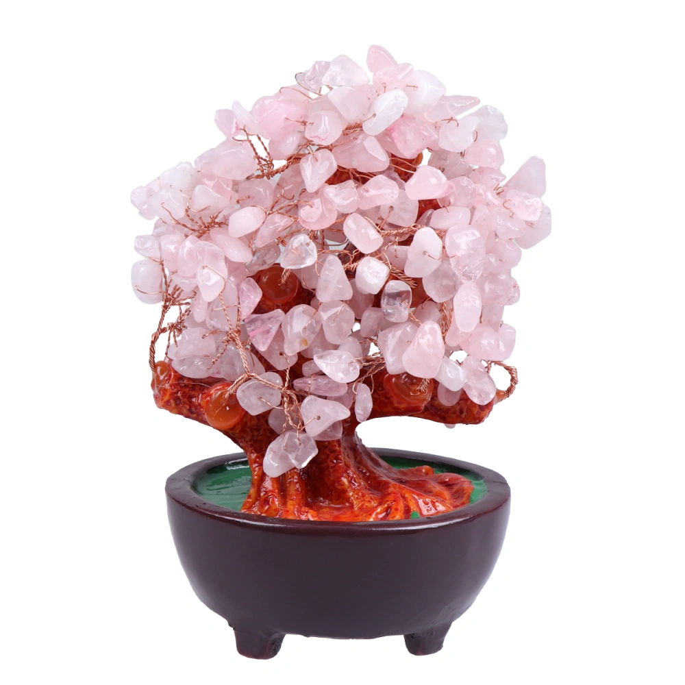 1PC Simulation Money Tree Ornament Desktop Decoration Lifelike Bonsai Adornment for Home Office Pink