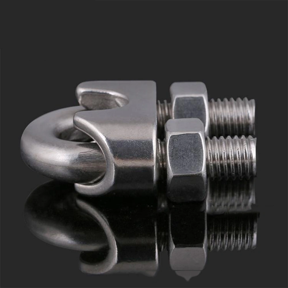 10PCS Stainless Steel Cable Clip U-shaped Clip Wire Rope Tie Chuck Saddle Tie Wire Rope (Silver)