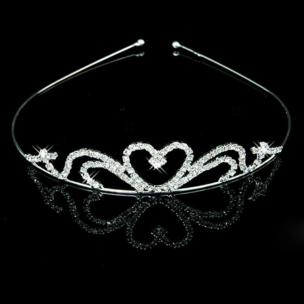 Heart Crown Wedding Style Bride Hair Barrettes /Hairband /Hair Clip /Hair Loop (Sliver)