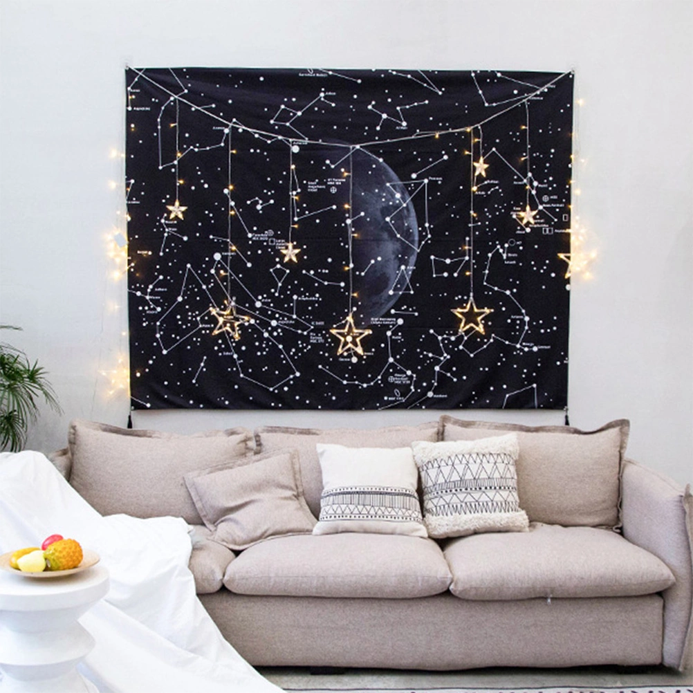 Household Luminous Tapestry Room Wall Decorative Tapestry Printed Bedside Tapestry (Ordinary Starry Sky)