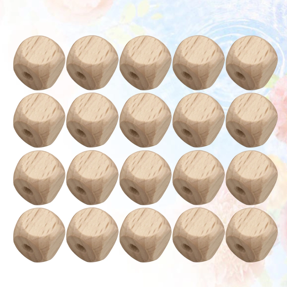 50Pcs 12x12MM DIY Natural Wood Square Beads Handmade Crafts Beads DIY Jewelry Accessories for Bracelets Bangles