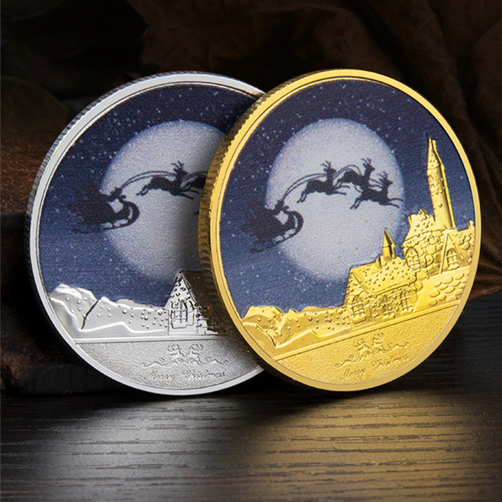 2pcs Christmas Eve Commemorative Coins Christmas Collections Holiday Gifts