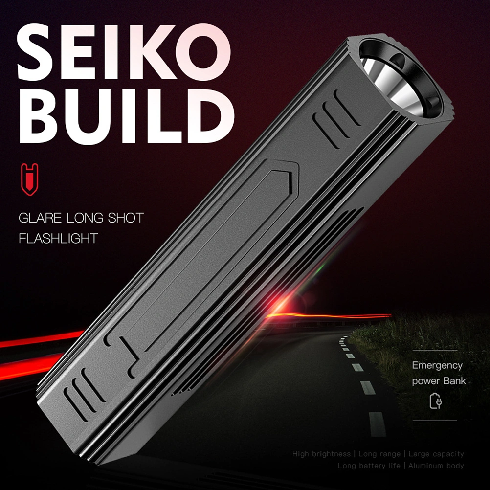 USB Multi-function Outdoor T6 Floodlight Portable Aluminum Alloy LED Flashlight 1200mAh Fishing Headlights (Carved Style Flashlight + USB Cable + Black Color Box)