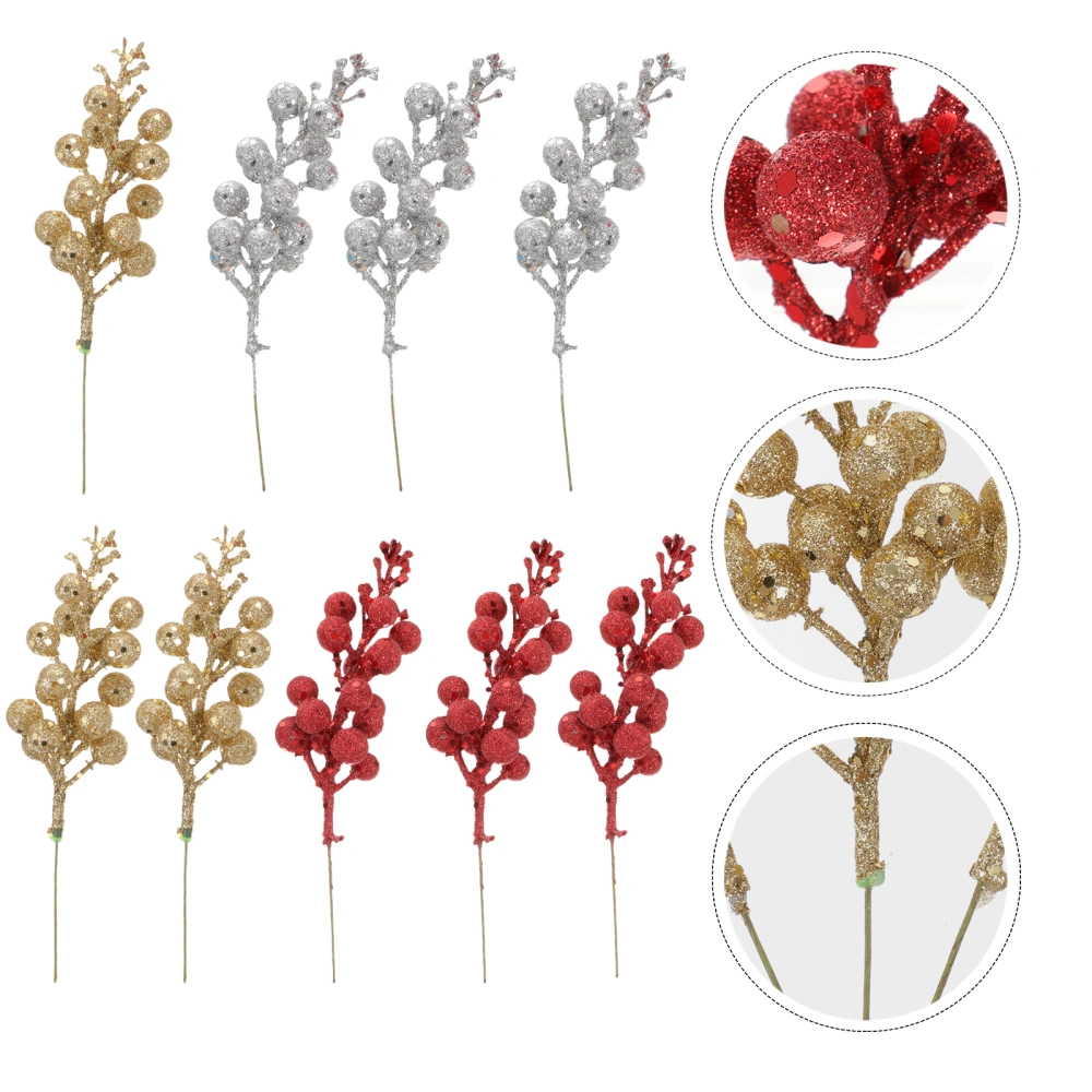 9Pcs Party Simulated Berry Branch Ornaments DIY Cherry Berry Bouquet Photo Props