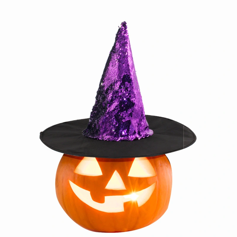 Sequin Witch Hat Cosplay Witch Hat Halloween Witch Hat Decorative Witch Hat for Party