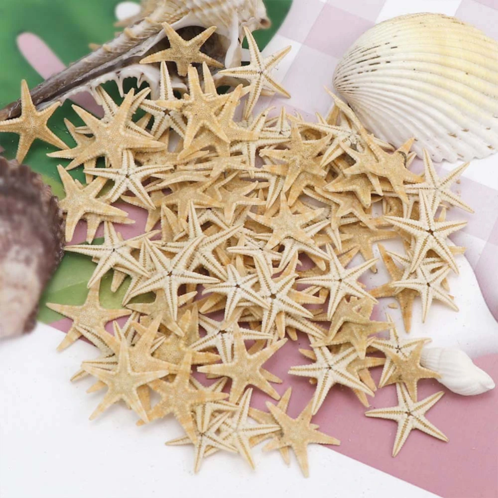 1 Box of Micro Ornament Cement Rhinestone Color Sea Star Decorative Ornaments Mini Sculpture Landscape Adornment for Home DIY Art Craft Supplies(Beige)