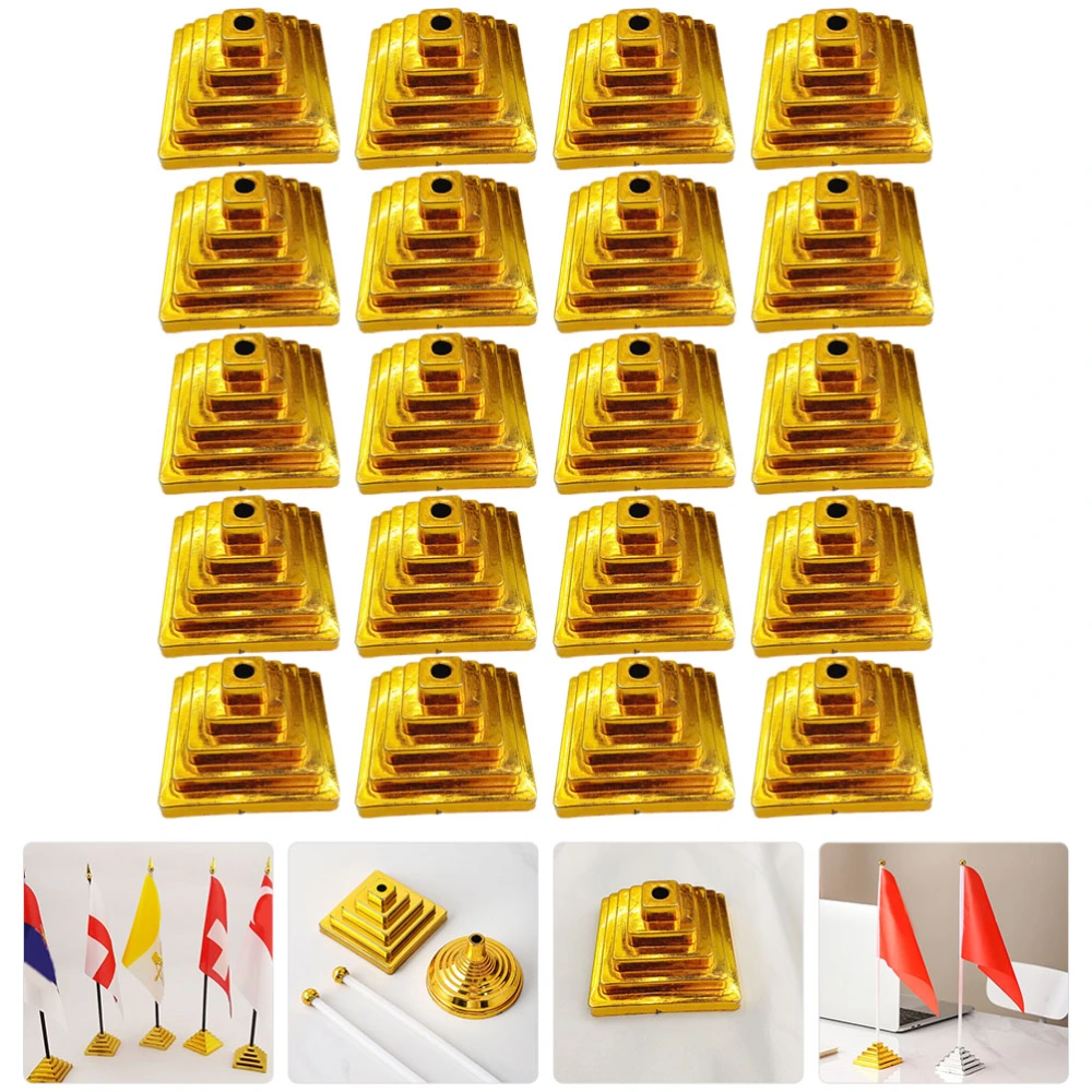 20Pcs Desktop Flag Holders Tabletop Flagpole Bases Display Stands Flag Brackets for Office Negotiation