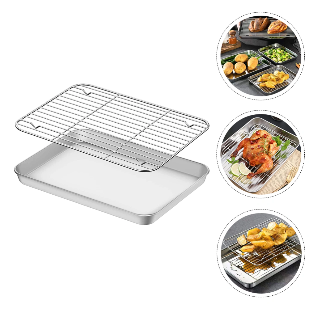 1 Set of Household Baking Rack Camping Baking Pan Multi-function Wire Rack Baking Accessory