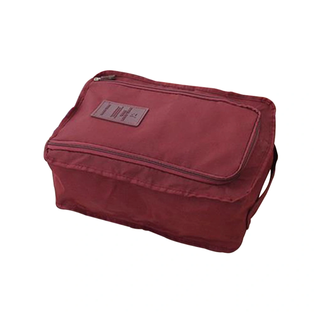 Travel Shoes Storage Bag Waterproof Portable Shoes Package Bag Packing Cubes Storage Bag (Wine Red)