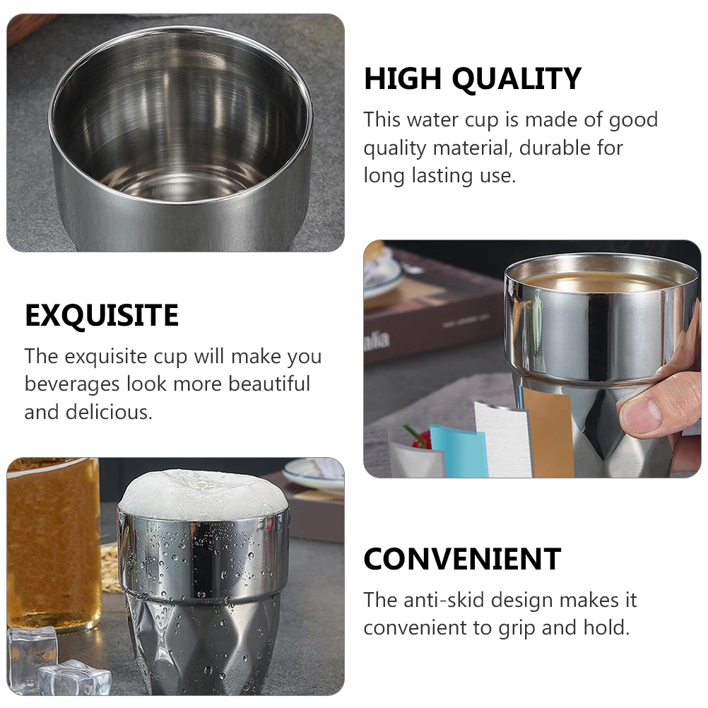 1Pc Stainless Steel Water Cup Rustproof 320ml Multi-function Drink Cup Mug