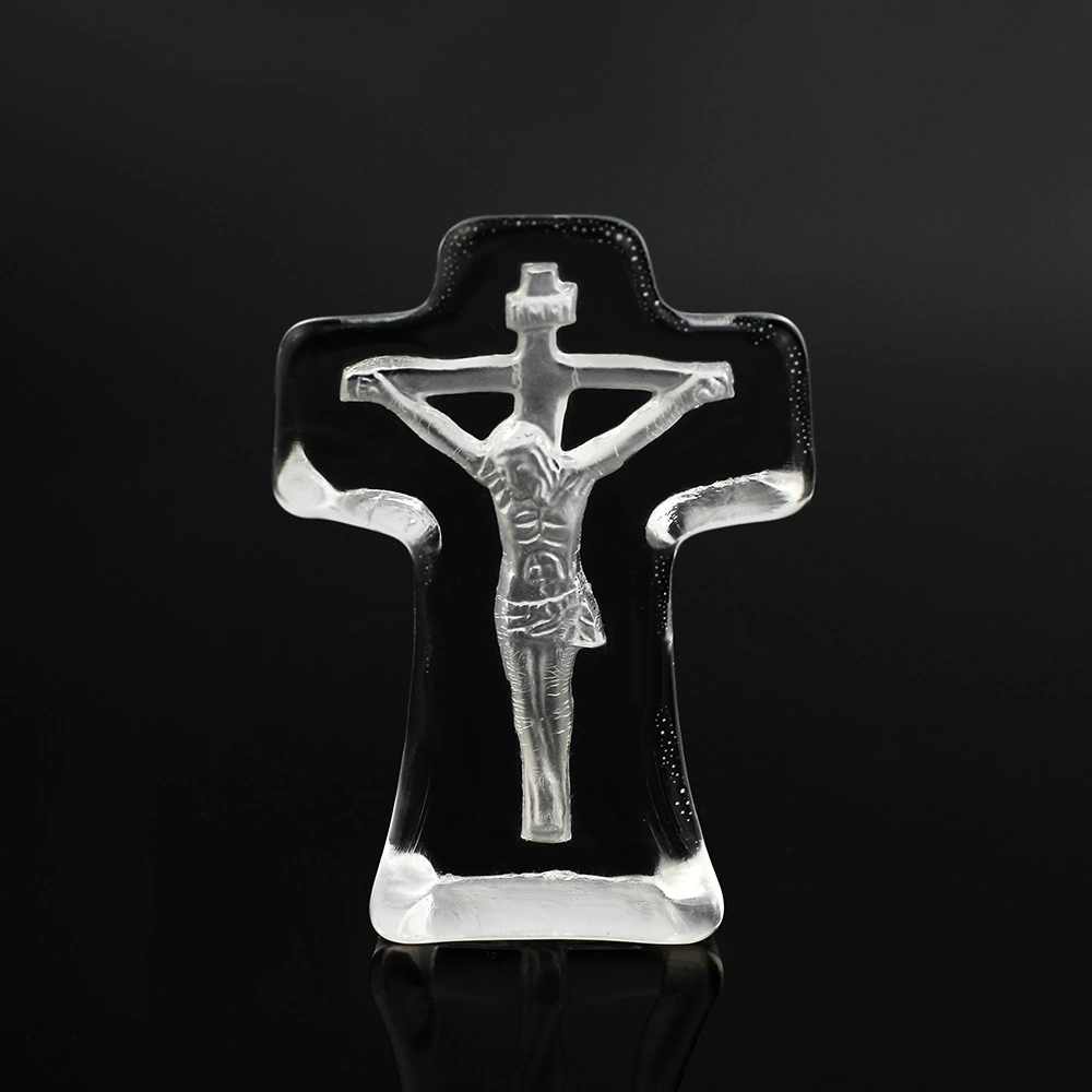 Crystal Cross Figurine Crystal Cross Standing Statue Cross Decoration Wedding Decoration